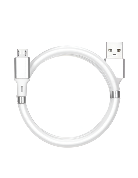 Helmet Cable USB to Micro USB With Magnetic Organizer 1m, White