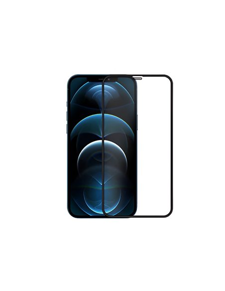 Helmet Diamond Glass 4D Frame iPhone 12/12 Pro, Black (V2)