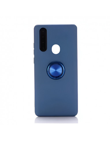 Helmet Case with Ring Liquid Silicone Samsung A30, Blue