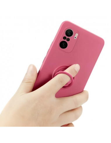 Helmet Case with Ring Liquid Silicone Xiaomi Redmi 7, Pink