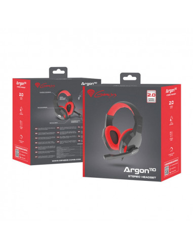 Genesis Headset Argon 110, Stereo, Black-Red