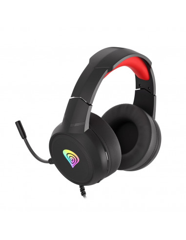 Genesis Headset Neon 200, Stereo, Microphone, RGB Backlight, Black-Red