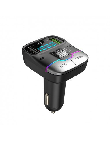 Helmet FM Transmitter 2*USB+1*PD 25W G40, Black