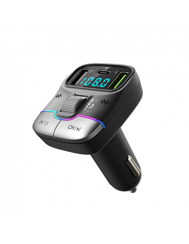 Helmet FM Transmitter 2*USB+1*PD 25W G40, Black