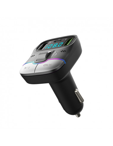 Helmet FM Transmitter 2*USB+1*PD 25W G40, Black