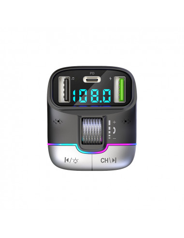 Helmet FM Transmitter 2*USB+1*PD 25W G40, Black