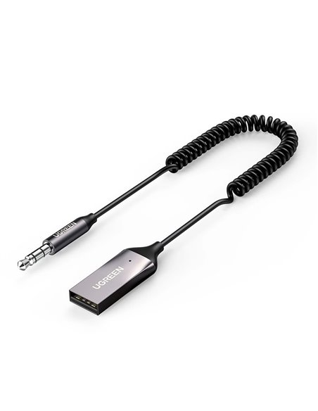 UGREEN Adapter Audio Receiver Car Bluetooth V5.0 USB-A and 3.5mm CM309, Black