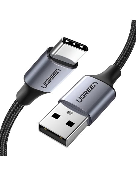 UGREEN Cable Nylon Braided+Aluminum USB-A to Type-C 480Mbps, Grey
