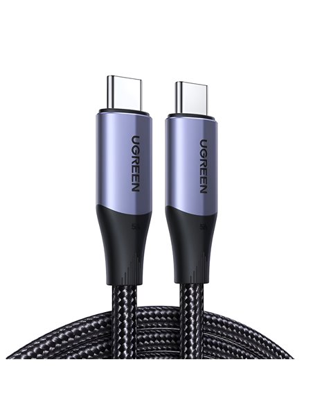 UGREEN Cable Type-C 3.1 to Type-C 3.1 Gen2, 5A/100W, 1M, Thunderbolt 3 Aluminum US355, Black