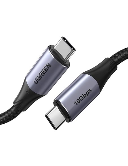 UGREEN Cable Type-C 3.1 to Type-C 3.1 Gen2, 5A/100W, 1M, Thunderbolt 3 Aluminum US355, Black