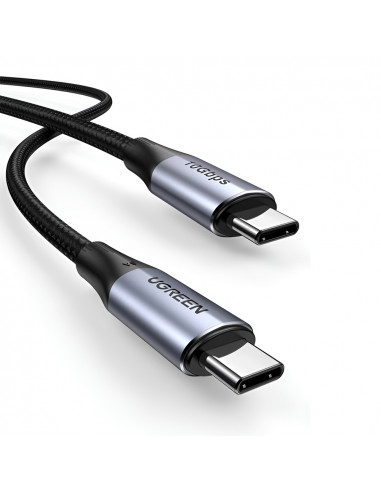 UGREEN Cable Type-C 3.1 to Type-C 3.1 Gen2, 5A/100W, 1M, Thunderbolt 3 Aluminum US355, Black