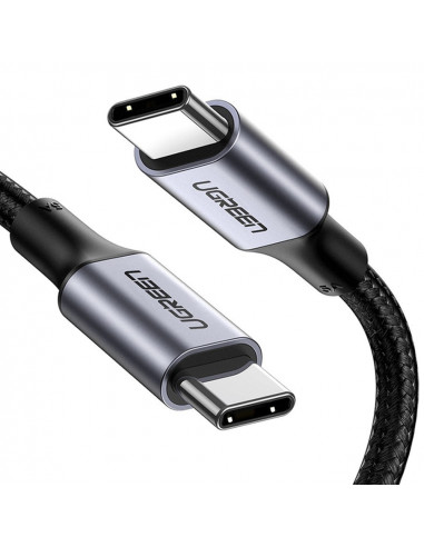 UGREEN Cable Type-C 2.0 to Type-C 2.0 5A 100W 1M Aluminum Braided US316, Black
