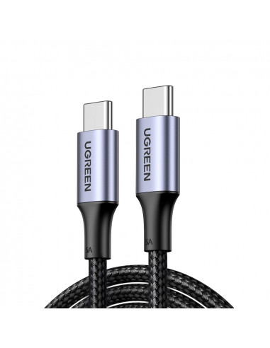 UGREEN Cable Type-C 2.0 to Type-C 2.0 5A 100W 1M Aluminum Braided US316, Black
