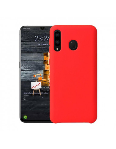 Helmet Case Liquid Silicone Grid Samsung A20S, Red