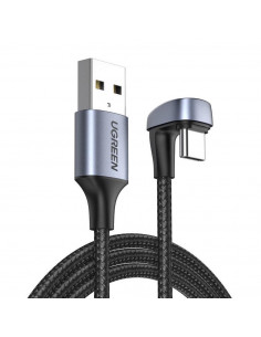 UGREEN Cable USB to 180° Type-C 2.0 3A 18W 2M Aluminum Braided US311, Black