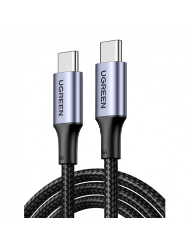 UGREEN Cable Type-C 2.0 to Type-C 2.0 5A 100W 1.5M Aluminum Braided US316, Black