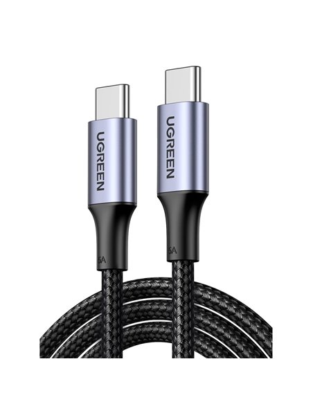 UGREEN Cable Type-C 2.0 to Type-C 2.0 5A 100W 1.5M Aluminum Braided US316, Black