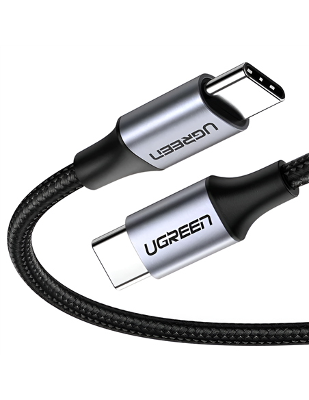 UGREEN Cable Type-C 2.0 to Type-C 2.0 5A 100W 1.5M Aluminum Braided US316, Black