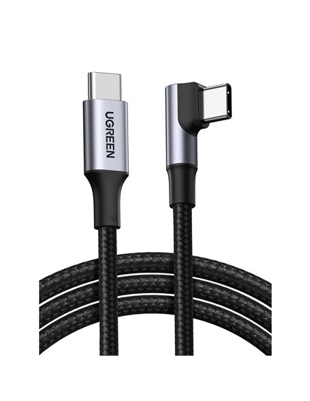 UGREEN Cable Type-C 3.0 to 90° Type-C 3.0 3A 100W 2M US334, Black
