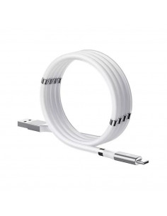 Helmet Cable USB to Type-C With Magnetic Organizer 2.1A 1m, White