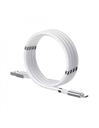 Helmet Cable USB to Type-C With Magnetic Organizer 2.1A 1m, White