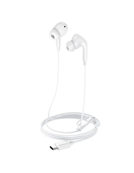 Helmet Earphones Type-C with Mic M2 Series, White