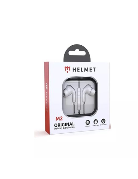 Helmet Earphones Type-C with Mic M2 Series, White
