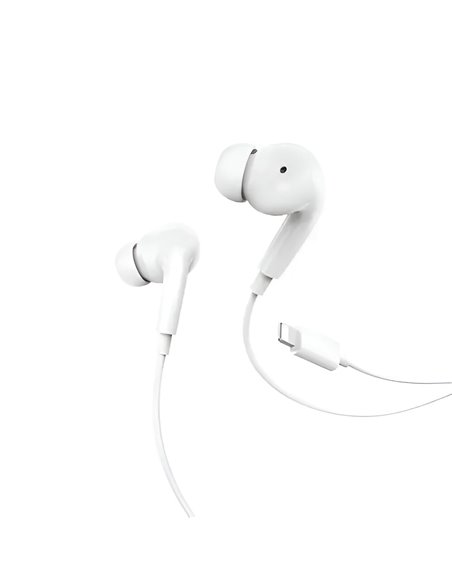 Helmet Earphones Lightning with Mic M2 Series, White Helmet Earphones Lightning with Mic M2 Series, White