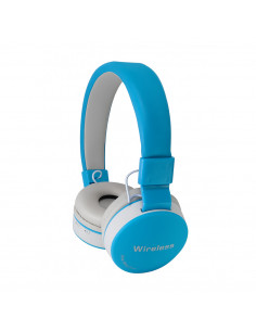 Helmet On-Ear Headphones with MIC Bluetooth MP3&FM, Blue