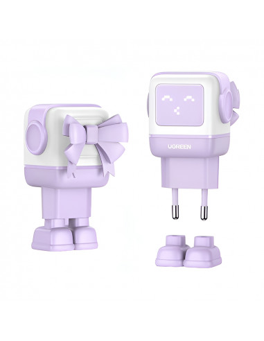UGREEN Nexode Robot GaN Charger USB-A+2*USB-C 65W, Purple