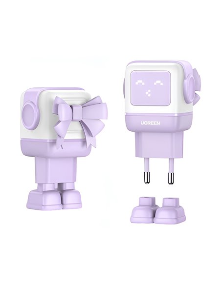 UGREEN Nexode Robot GaN Charger USB-A+2*USB-C 65W, Purple