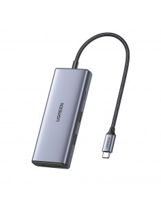 UGREEN HUB 7in1 Revodok Pro 107 Type-C to 3*USB 3.0 + HDMI + VGA + LAN + 3.5mm 100W PD CM498, Space Gray