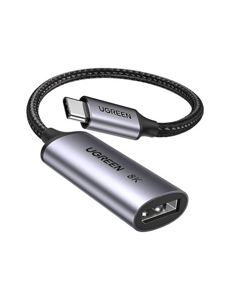 UGREEN Adapter Type-C 3.0 to DisplayPort 1.4 8K@60Hz 0.1M CM654, Gray