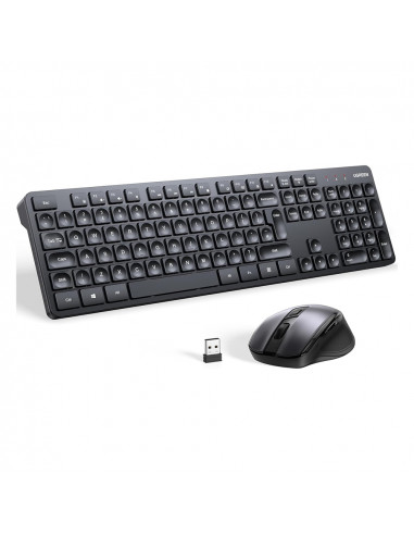 UGREEN Wireless Combo Keyboard and Mouse Ergonomic US MK006, Black