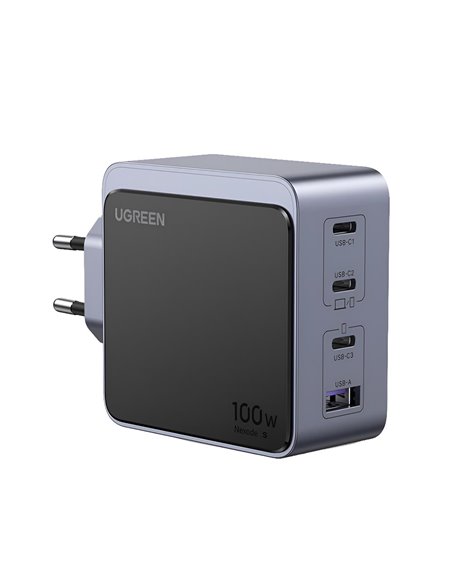 UGREEN Nexode GaN S Charger 3*USB-A+1*USB-C 100W X565, Black