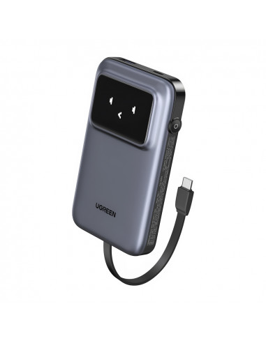 UGREEN Power Bank Uno Series with Cables Type-C, 10000mAh, 30W, Space Gray