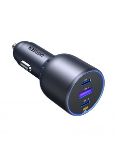 UGREEN Car Charger 2*Type-C+1*USB-A Aluminum 3A 75W, Grey