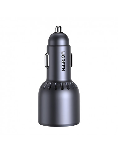 UGREEN Car Charger 2*Type-C+1*USB-A Aluminum 3A 75W, Grey