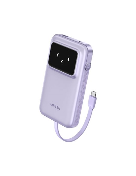 UGREEN Power Bank Uno Series with Cables Type-C, 10000mAh, 30W, Purple