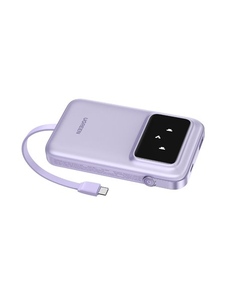 UGREEN Power Bank Uno Series with Cables Type-C, 10000mAh, 30W, Purple