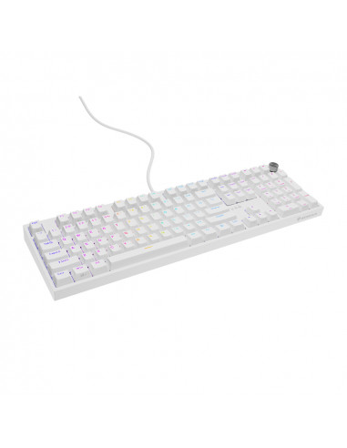 Genesis Mechanical Keyboard Thor 404 US Layout RGB Backlight Mechanical White Gateron Yellow Pro