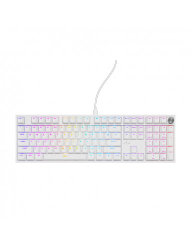 Genesis Mechanical Keyboard Thor 404 US Layout RGB Backlight Mechanical White Oetemu Peach Silent