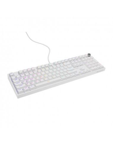 Genesis Mechanical Keyboard Thor 404 US Layout RGB Backlight Mechanical White Oetemu Peach Silent