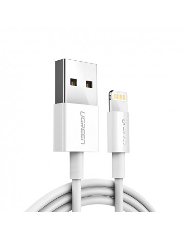 UGREEN Cable USB-A to Lightning MFI, 2M, Alu Case with Braided, White | US155