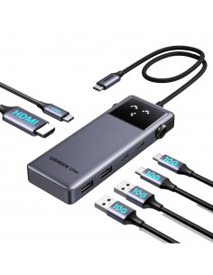 UGREEN HUB 6 in 1 USB-C To 4K@60Hz HDMI+2*USB-A 3.2+2*Type-C+1*Type-C 10 Gbps Series Uno, Grey 2