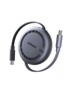 UGREEN Cable Type-C to Type-C Retractable 5A/100W, 1M, Black | L531