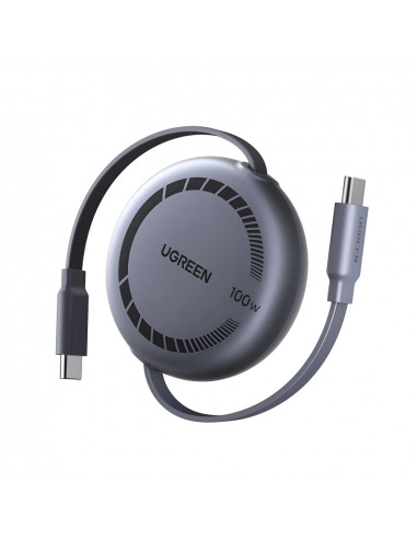 UGREEN Cable Type-C to Type-C Retractable 5A/100W, 1M, Black | L531