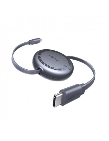 UGREEN Cable Type-C to Type-C Retractable 5A/100W, 1M, Black | L531