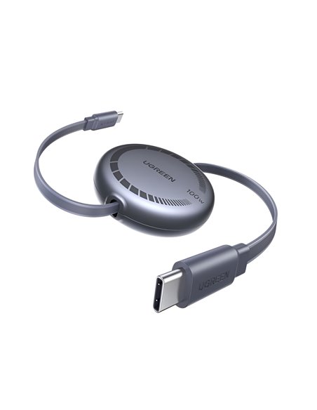 UGREEN Cable Type-C to Type-C Retractable 5A/100W, 1M, Black | L531