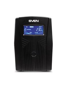SVEN Pro 650 (LCD,USB), Line-interactive UPS with AVR, 650VA /390W, Multifunction LCD display, 2x Schuko outlets, 1x7AH, AVR:... 2